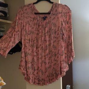 Gap Blush Floral Blouse